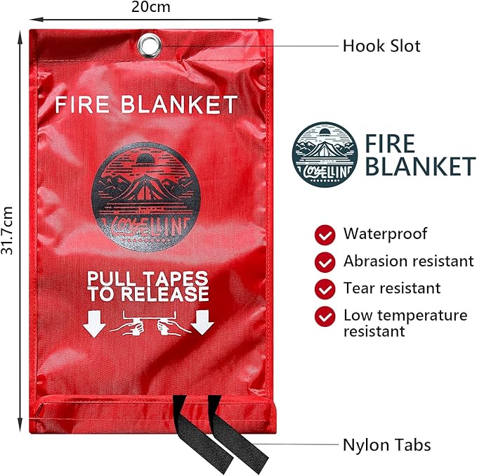 fire Blankets Emergency for Home 40" x 40" - 4 Pack, Kitchen Fire Blanket, House Emergency Fire Retardant Blanket,BBQ Camping Blanket(4)