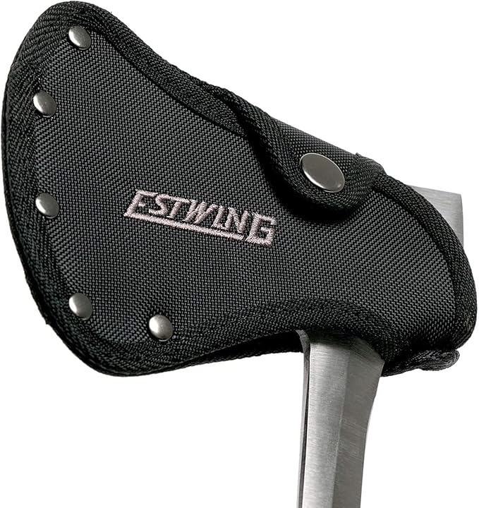 Estwing Sportsman's Axe - 14" Camping Hatchet with Forged Steel Construction & Genuine Leather Grip - E24A