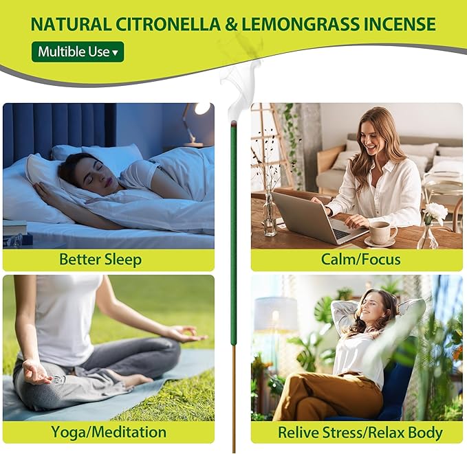 Mosquito Repellent Outdoor Patio 120 PCS Citronella Oil Mosquito Incense Sticks Natural Organic Mosquito Barrier Mosquito Repeller for Backyard Travel Camping Indoors Gnat Mosquito Control