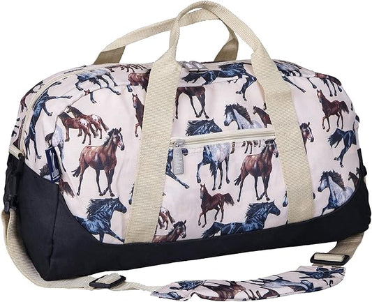 Wildkin Kids Overnighter Duffel Bag – Carry-On Size, Ideal for School & Sleepovers – Horse Dreams