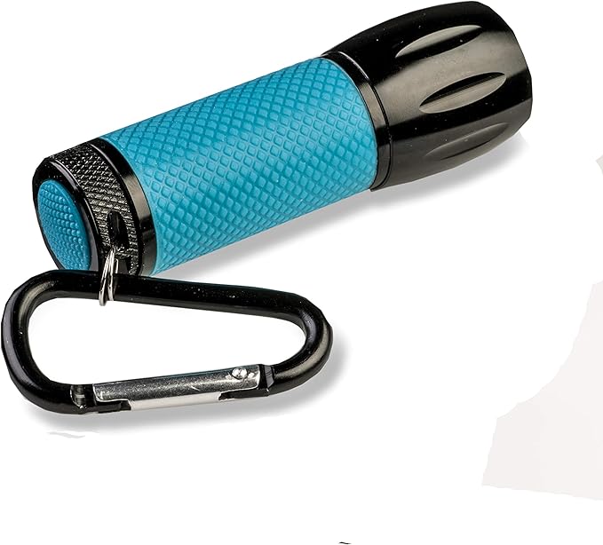 Carson UVSight PRO UV Flashlight with 9 Ultra Violet LED Bulbs and Carabiner Clip - Great for Detecting Pet Stains, Auto Leaks, Currency, Scorpions, Resin Curing & More (SL-44), Blue, XX-Large