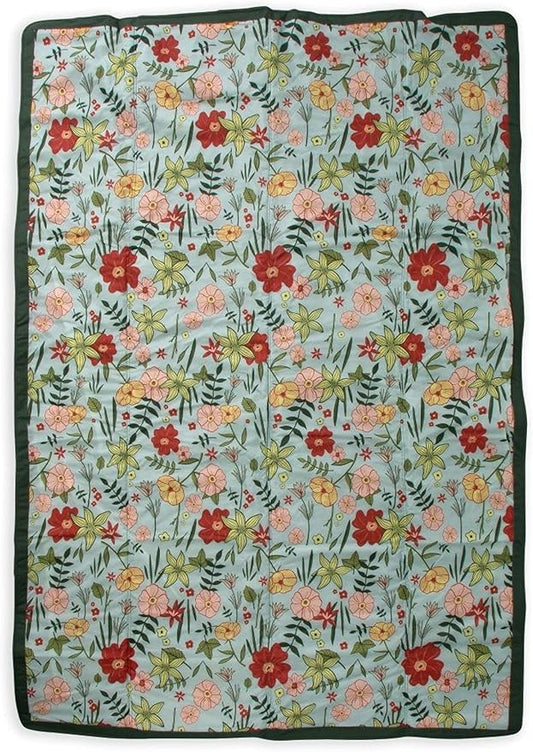 Little Unicorn Outdoor Family Picnic & Beach Blanket, Water-Resistant, Compact Fold, Large Size, 5 x 7 feet, (Primrose Patch)