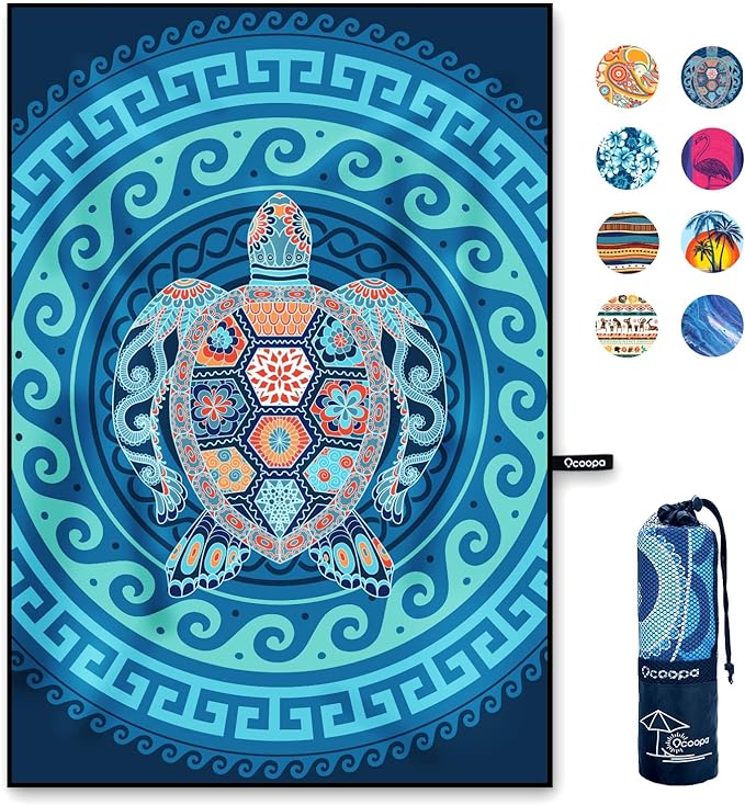 OCOOPA Microfiber Beach Towel Fast Drying, Oversize 80" x 57" Sand Free Beach Towel Super Lightweight Towels for Swimming Pool, Camping, Picnic, Yoga Gym Sports