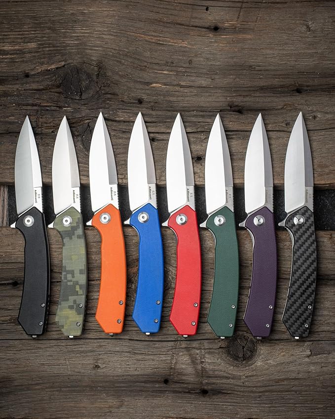 Firebird GANZO Adimanti Skimen Pocket Folding Knife G10 Anti-Slip Handle with Clip and Glass Breaker D2 Steel Blade Hunting Fishing Camping Outdoor Folder EDC Pocket Knife (Blue)