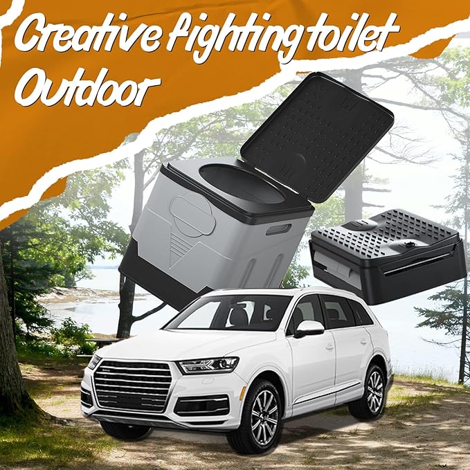 Portable Potty for Camping Folding Portable Toilet for Adults Car Toilet Camp Toilet Outdoor Toilet for Boat/Hiking/Long Trips/Travel/Beach Black