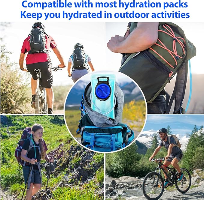 Hydration Bladder, 1.5L-2L-3L Water Bladder for Hiking Backpack Leak Proof Water Reservoir Storage Bag, BPA-Free Water Pouch Hydration Pack for Camping Cycling Running, Military Green 1.5-2-3 Liter