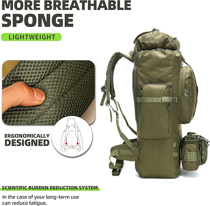 100L Camping Hiking Backpack Molle Rucksack Military Camping Backpacking Daypack