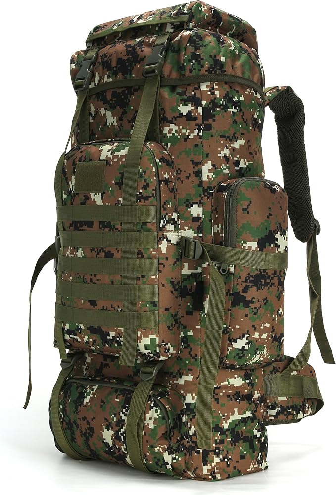 70L Camping Hiking Military Tactical Backpack Outdoor Water-Repellent Adjustable Sport Bags