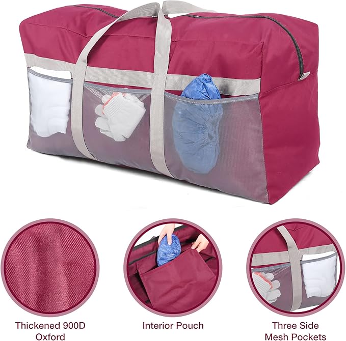 REDCAMP Foldable Travel Bag, Large Sports Bag, 75L/96L/100L, Lightweight Waterproof Tote Bag