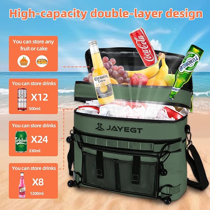 Kayak Cooler Behind Seat - Waterproof Cooler Bag Compatible with Lawn-Chair Seat Kayak,Kayak Accessories Camping Cooler, Portable Ice Chest for Fishing, Beach,Picnic, Trips