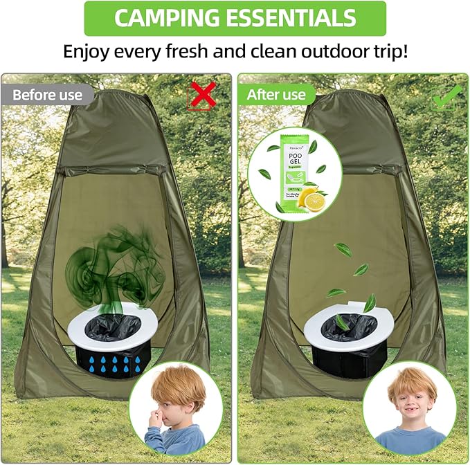 Portable Toilet Powder, Fast-Absorbing Camping Toilet Chemicals, for Camping Outdoor Recreation Portable Toilet Rapidly Biodegradable Eco Poo Gel, Liquid Waste Gelling and Deodorizing Powder