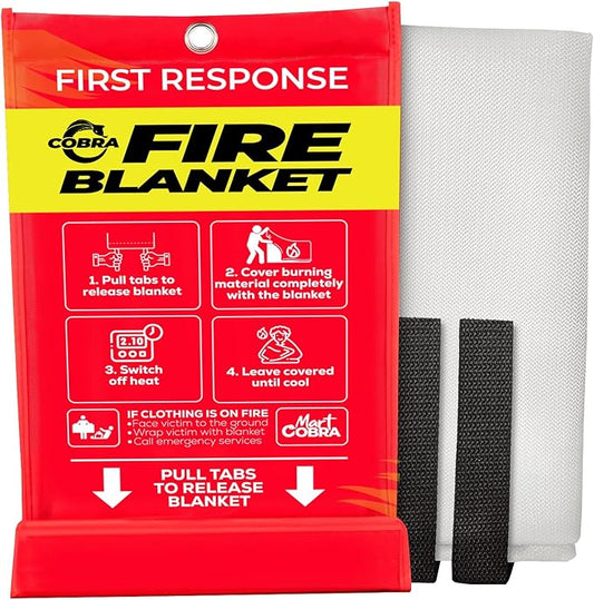 Mart Cobra Emergency Fire Blanket for Home and Kitchen - 1 Pack - Fire Blankets Emergency for Home 40” x 40” - Fire Suppression Blanket - Home Safety Fiberglass Welding Blanket