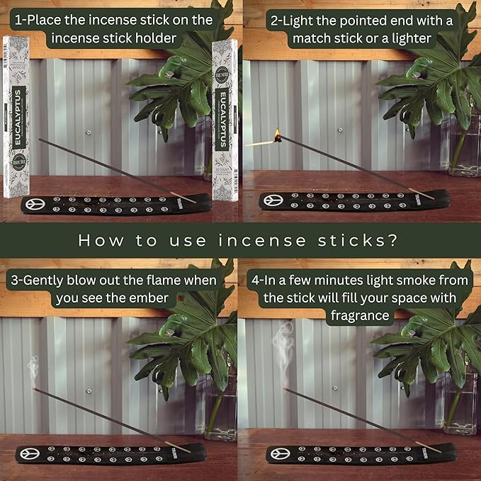 Eucalyptus Incense Sticks - Total 40 Insence-Sticks - Dual Pack of 20 Insense - Inciensos - Inscents - Natural Non Toxic Ingredients - Incents - Incence - Inscense - Insents