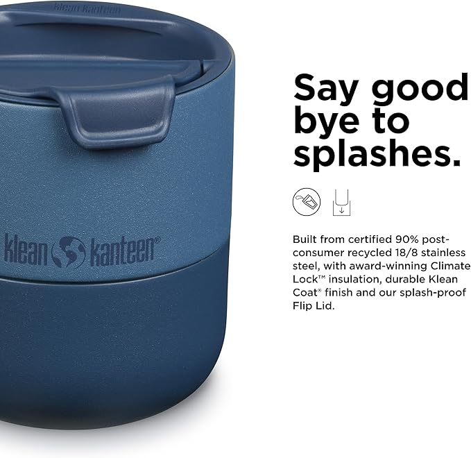 Klean Kanteen Rise 10oz Lowball - Stainless Steel Tumbler with Flip Lid - Stellar