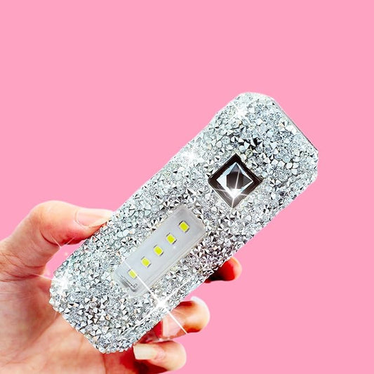 Bling Flashlight Rhinestone Sparkly Glitter Flash Light for Woman Diamond Decor Cute Pink Flashlight Camping Essentials