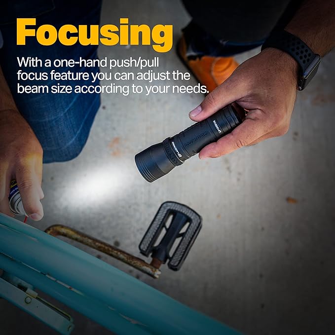 LUXPRO Zoom Focus CREE LED Flashlight High Lumen Tactical Handheld with TackGrip (LP1035V2)
