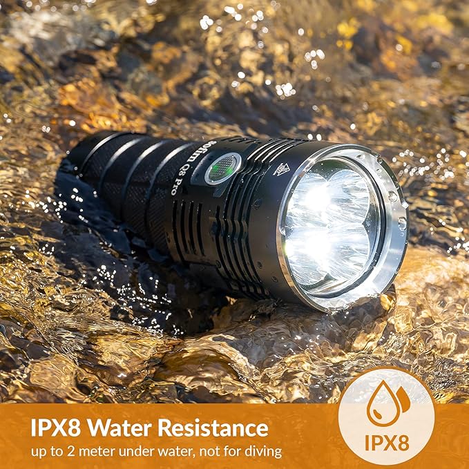 sofirn Q8 Pro Rechargeable Flashlight 11000 Lumen, Super Bright Flashlight with 4 x LED, Max 400 Meters Beam Distance, Powerful Flashlight for Camping, Fishing, Emergency (Q8 pro-6500K)