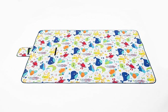 Extra Large Picnic Blanket Waterproof & Sandproof, Machine Washable Beach Blanket, 79"X59" Outdoor Blanket for 4-6 Persons,Portable Picnic Mat with for for Grass,Park,The Beach Camping