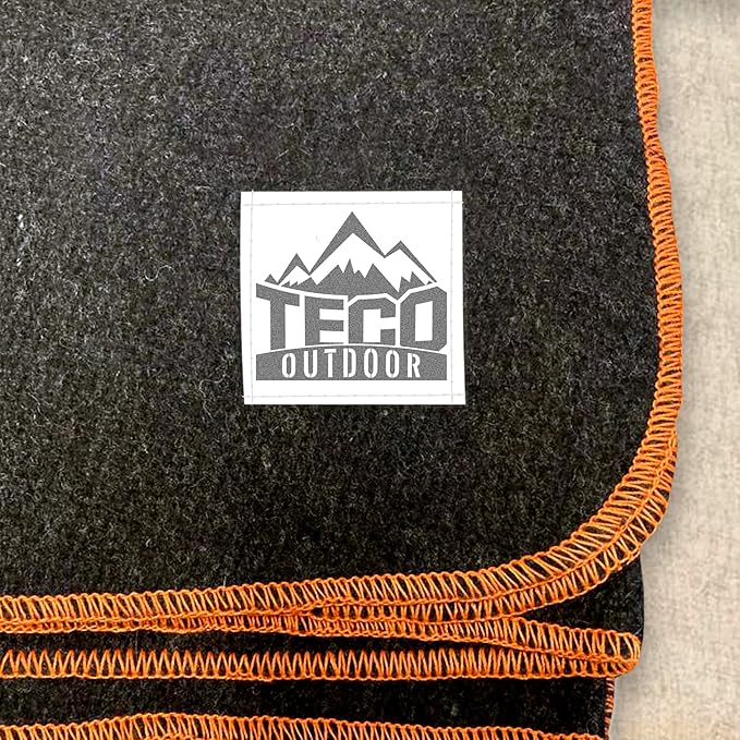 Large Military Wool Blanket by Teco Outdoor- Warm & Thick Emergency Survival Blanket Great for Camping, Outdoors, Sports Events- Washable First-Aid Fire Retardant Throw Blanket- 4.5 lbs, 64" x 88"