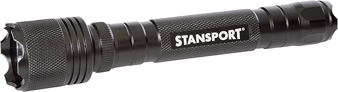 Stansport Heavy-Duty Tactical Flashlight W/Batteries - Cree T6 Bulb - 500 Lm, Black, One Size, 102-500