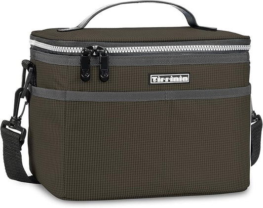 Tirrinia Insulated Lunch Box for Women Men, Leakproof Reusable Lunch Bag Containers for Adult,Working,Office,Lunch Soft Cooler Bag Tote for Picnic Hiking Beach,Black Checkered