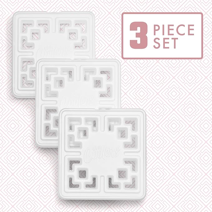 Cool Coolers Fashion Ice by Fit & Fresh, 3 Pack Large Slim Ice Packs, Unique Ice Pack Design for Womens Lunch Bag, Space Saving Reusable Ice Packs for Lunch Boxes, Cooler Ice Packs, Pearl White, 3PK