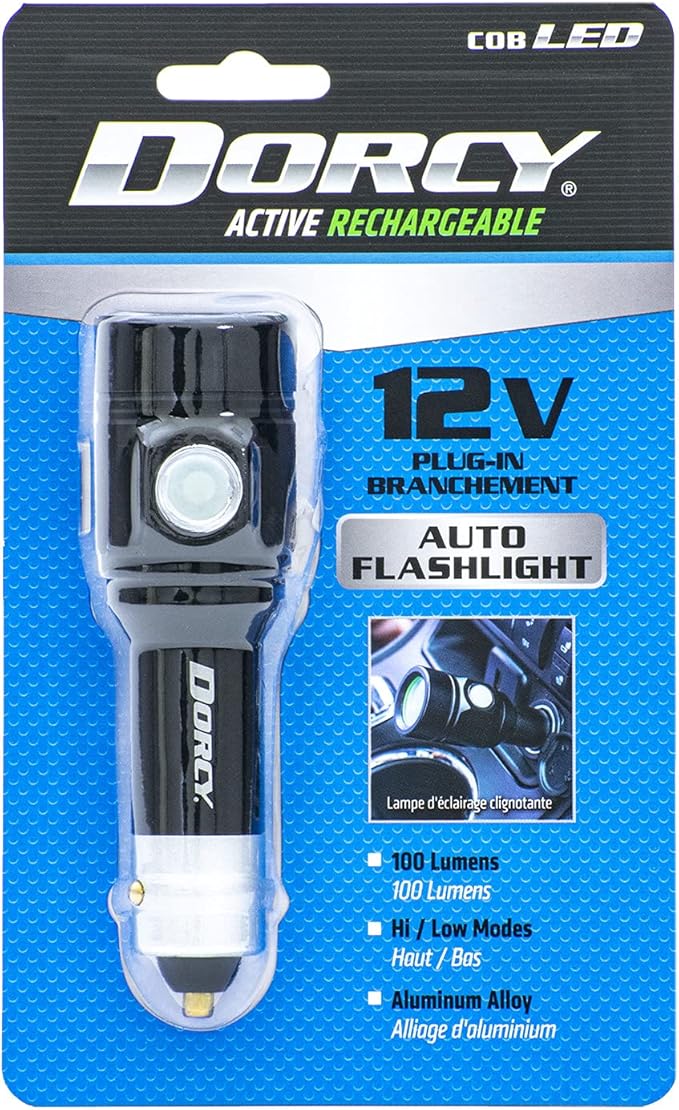 Dorcy 12V Car Plug In Rechargeable Flashlight PDQ