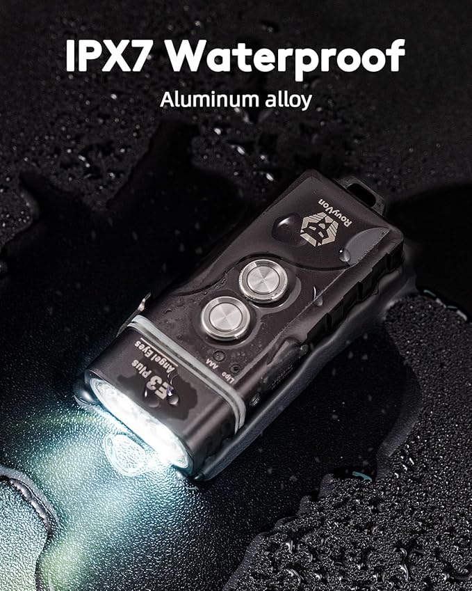 RovyVon E3 Plus Keychain Flashlight 700 Lumen Dual Power Rechargeable with Lockout Mode, Waterproof for Everyday Carry, Camping, Hiking, Emergency