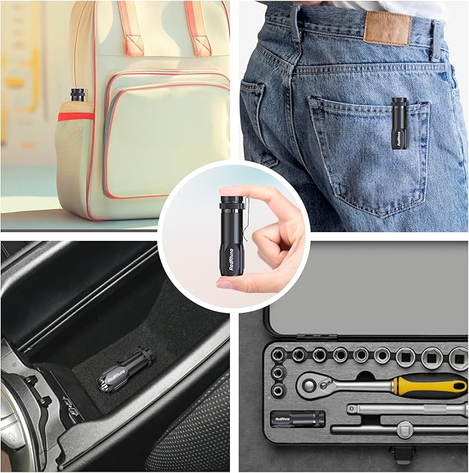 Small LED Flashlight 4 Pack, Rechargeable EDC Compact Pocket Lights, 400 Lumens Mini Flash Light with Clip, Bright Little Flashlights for Home, Emergency, Camping, Outdoor 4B