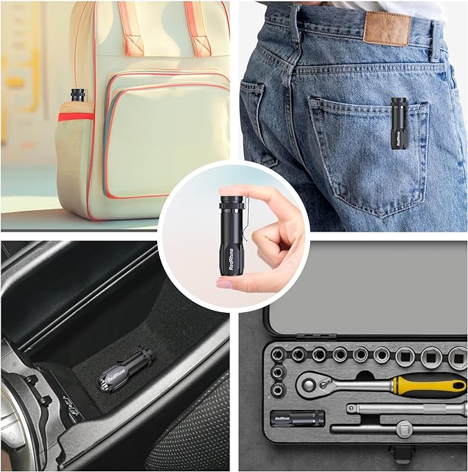 Small LED Flashlight 4 Pack, Rechargeable EDC Compact Pocket Lights, 400 Lumens Mini Flash Light with Clip, Bright Little Flashlights for Home, Emergency, Camping, Outdoor 2B2G