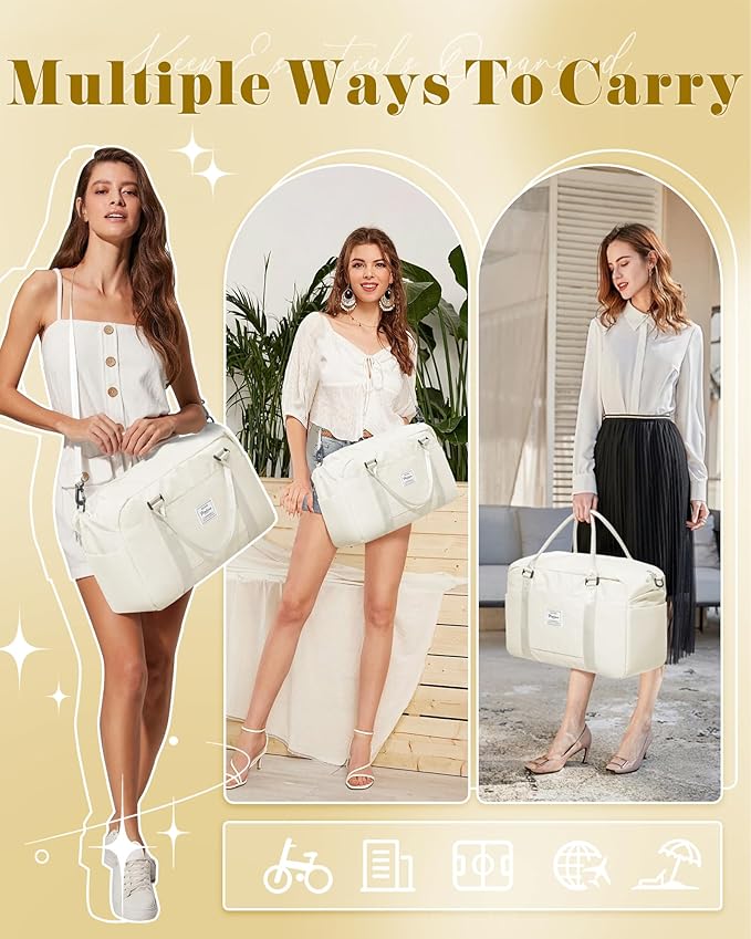 Gym Bag Womens,Travel Duffel Carry on Bag Sport Tote Bag Weekend Overnight Bag