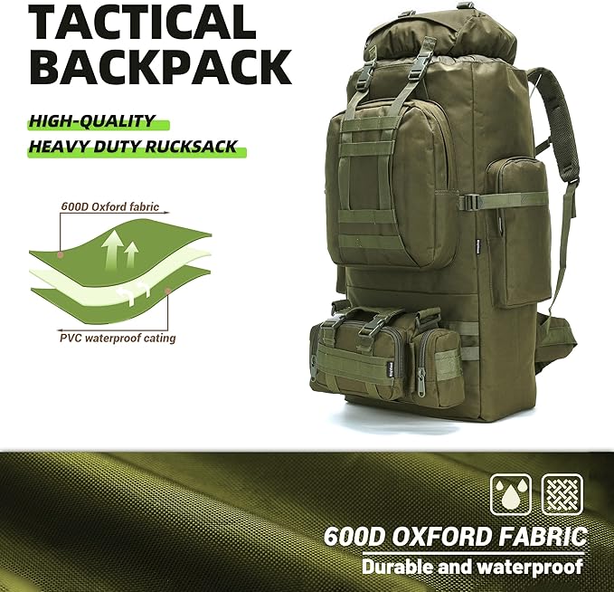100L Camping Hiking Backpack Molle Rucksack Military Camping Backpacking Daypack