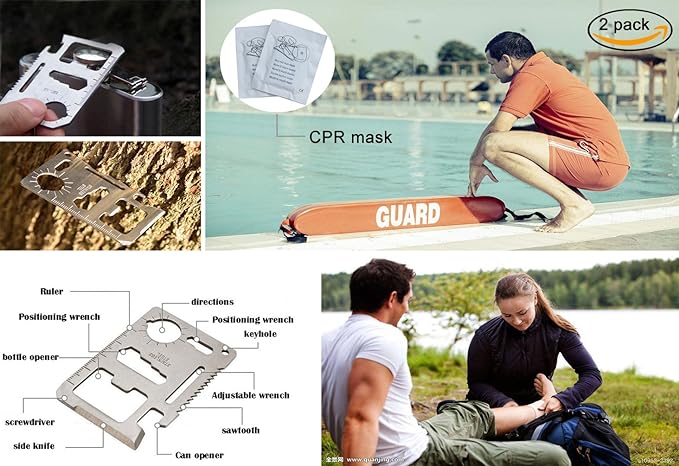 SHBC Waterproof First Aid Kit (228pcs) with All Basic or Advanced Supplies You Need. Suitable for Emergencies at Home or Outside, Travel, Home, Camping, Camouflage Grey