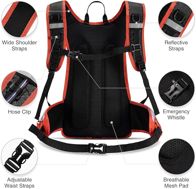 3L Hydration Backpack, Insulated Water Backpack, Hiking Backpack with Water Bladder, Lightweight Water Backpack for Hiking, Biking, Running, Climbing