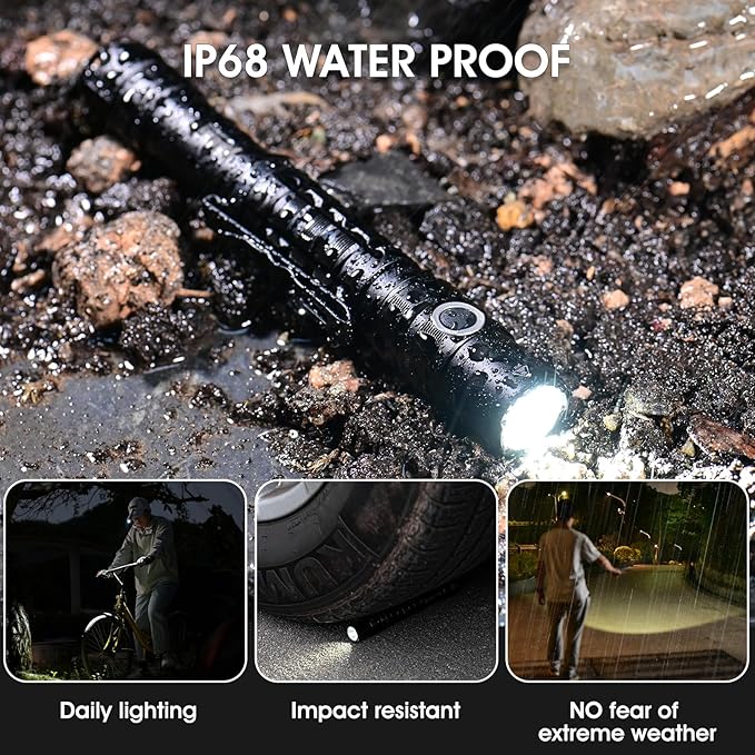 WUBEN T2 Pen Flashlight, 550 Lumens AA Flashlight, EDC Tactical Flashlight, 2AA Battery Powered, with Memory Function, 5 Lighting Modes, IP68 Waterproof, for Camping, Work, Repair, Emergency