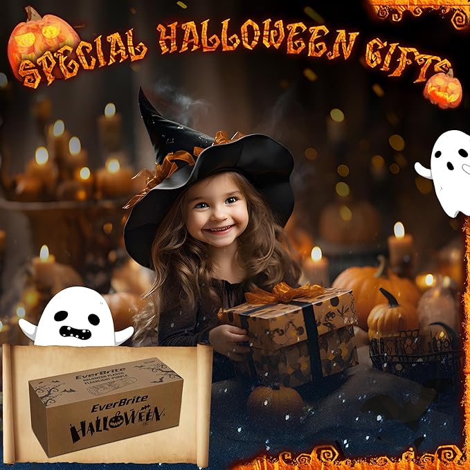EverBrite Halloween Flashlights Halloween Gifts, Small LED Flash Light Handheld Torch with Lanyard 3AAA Battery Included, 1 Pack-Purple