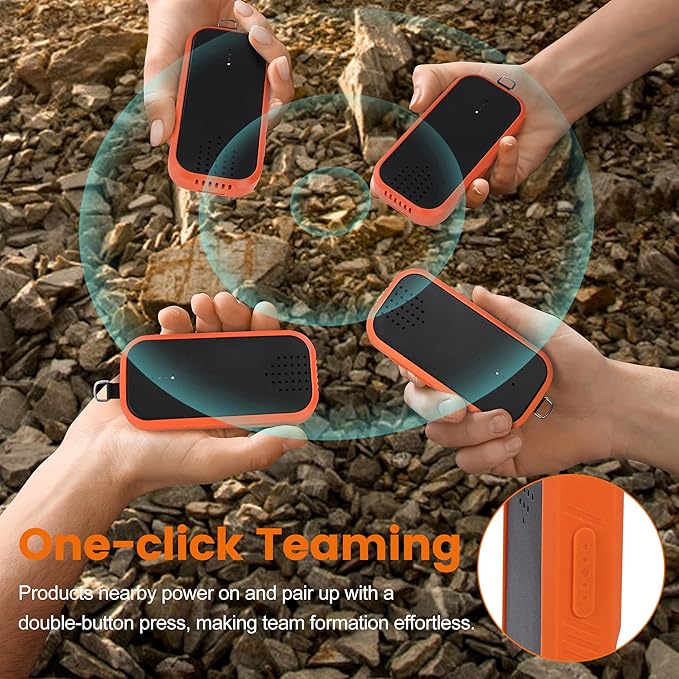 Mesh Communicator Walkie Talkie, Group to Communicate Hands-Free While Hiking, Biking or Camping, 2000FT, One-Click Match, Expandable Range Network, Personal Speaker