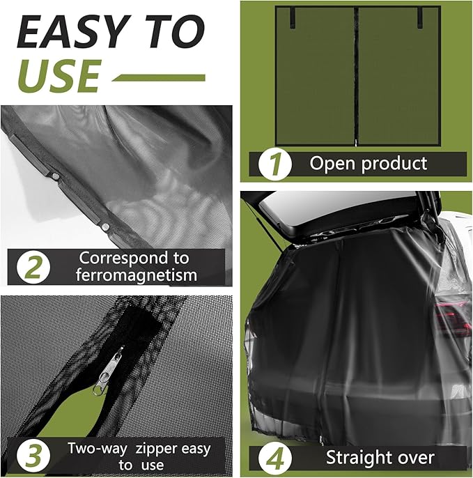 Yahenda 5 Pcs Car Camping Tailgate and Window Shades Set Car Camping Net Screen for Windows Stretchy Front Rear Sun Shade Breathable Stretch Window Screen for Privacy Mosquito(XL)