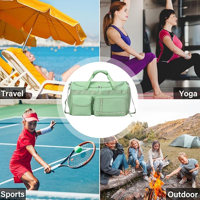 MAXTOP Gym Bag for Women Men Travel Duffle Bag Large Capacity Carry On Weekender Overnight Bag With Shoe Compartment Gym Tote Dry Wet Separation Duffel Bag for Travel