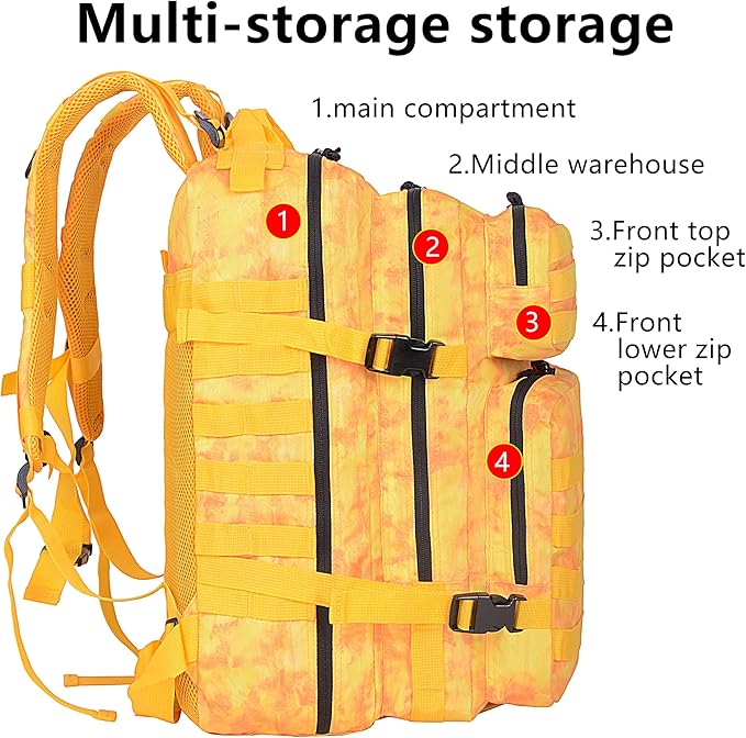Military Tactical Backpack for Men and Women Army 3 Days Assault Pack Bag Large Rucksack with Molle System for Hiking Cycling Skiing Camping Climbing