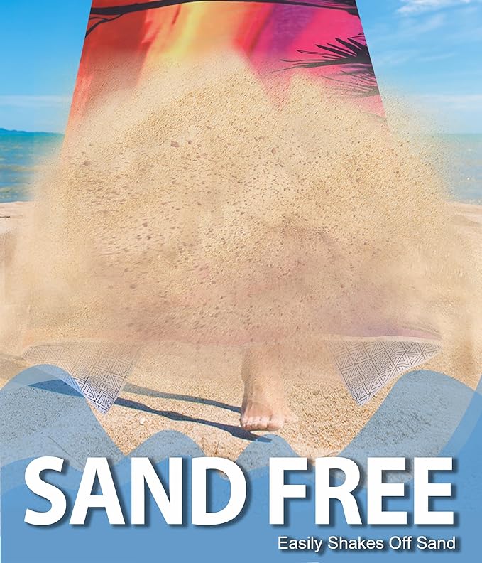 Microfiber Quick Dry Beach Towel – Lightweight Sand Free Oversized X-Large Towel Accessories Travel Must Have Swim Pool Yoga Camping Gear Summer Cruise Ship Compact Sandproof Gift Star River Sunset
