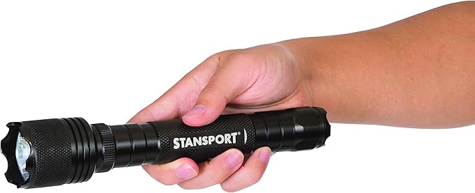 Stansport Heavy-Duty Tactical Flashlight W/Batteries - Cree T6 Bulb - 500 Lm, Black, One Size, 102-500