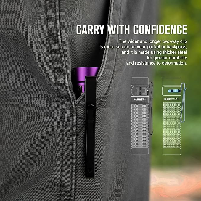 OLIGHT Baton3 Pro 1500 Lumens EDC Rechargeable Flashlights with MCC3, Compact Pocket Flashlight with L-Shape Stand and High Performance LED for Camping and Emergency(Cool White Light: 5700~6700K)