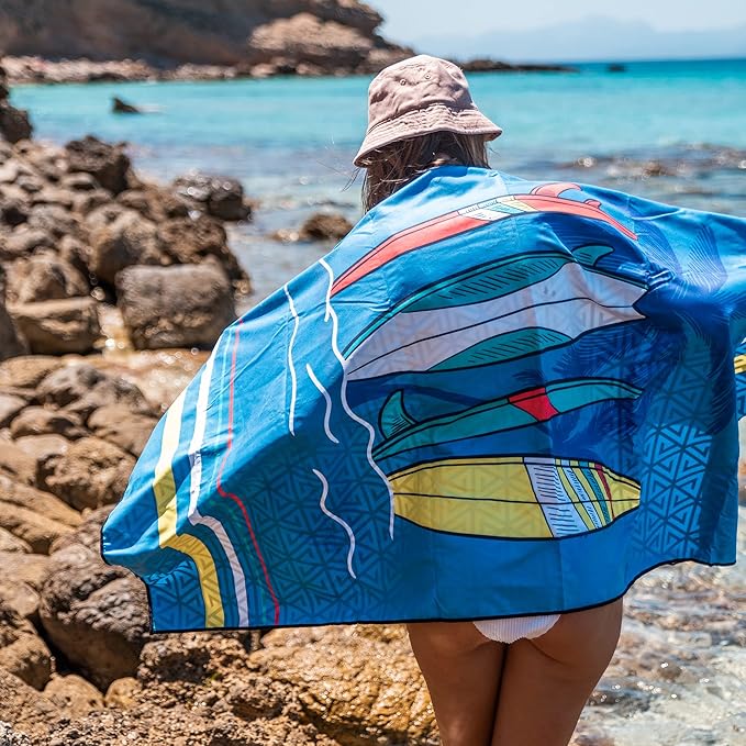 4Monster Microfiber Beach Towel Quick Dry,Super Absorbent Lightweight Travel Towel for Swimmers, Sand Free Camping Towel, Beach Towels for Pool, Swim, Water Sports,Yoga,Gym,Backpacking