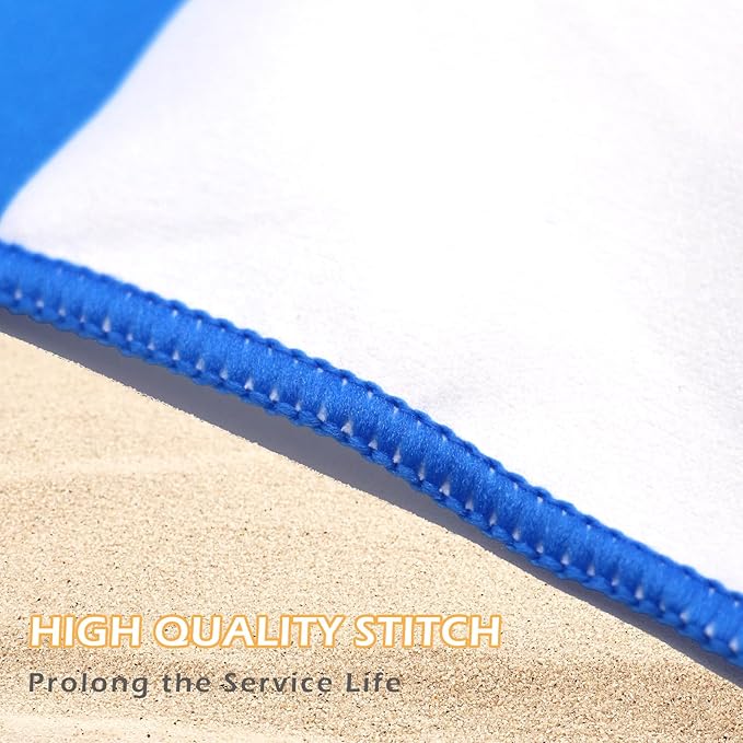 Eunzel 2 Pack Microfiber Beach Towel, Quick Dry Travel Towel Large Sand Free Towel for Beach, Camping, Swim Pool, Gym, Sports& Yoga 71"x32", Stripe Blue & Red