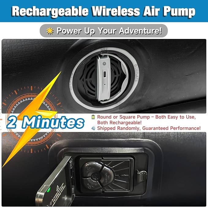 Truck Bed Mattress 5.5-5.8ft: Inflatable Full Size Truck Bed Air Mattress with Wireless Rechargeable Pump, Pickup Mattress with Carry Bag (Khaki)