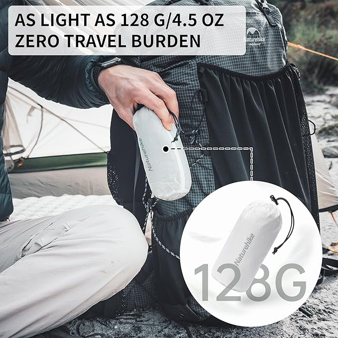 Naturehike 4.5oz Ultralight Washable Sleeping Bag Liner, Lightweight Adult Sleep Sack & Travel Sheets for Backpacking, Hotel, Camping, Hostels, ZY20