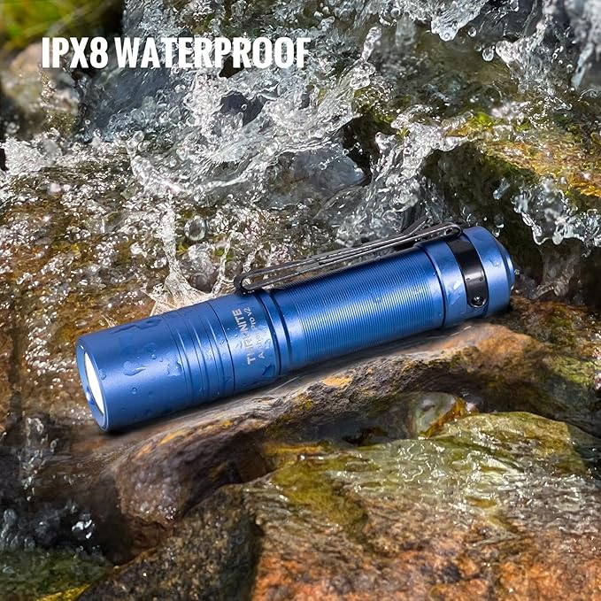 ThruNite Archer Pro V2 EDC Flashlight - 950 Lumens, USB-C Rechargeable, Tail Switch LED Penlight for Camping, Outdoor & Emergency - Cool White (Blue)