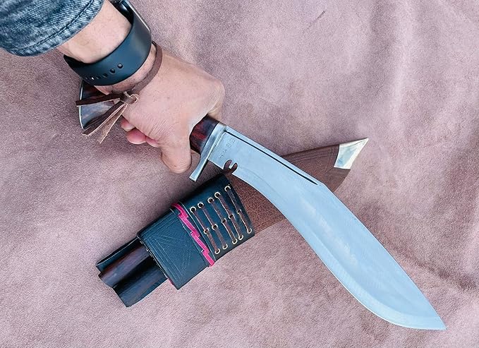 10" Hand Forged Full Tang Blade Service No 1 Guard Kukri, Traditional Highly Graded Carbon Steel Khukuri