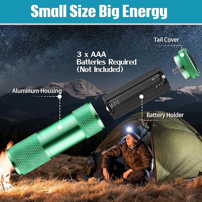 VIHOSE 48 Pcs Mini Flashlights Bulk, Bright Aluminum Handheld Flash Light with Lanyard, Small LED Flashlights for Kids Night Reading Emergency Hurricane Camping Hiking Party Favors(Cool Color)